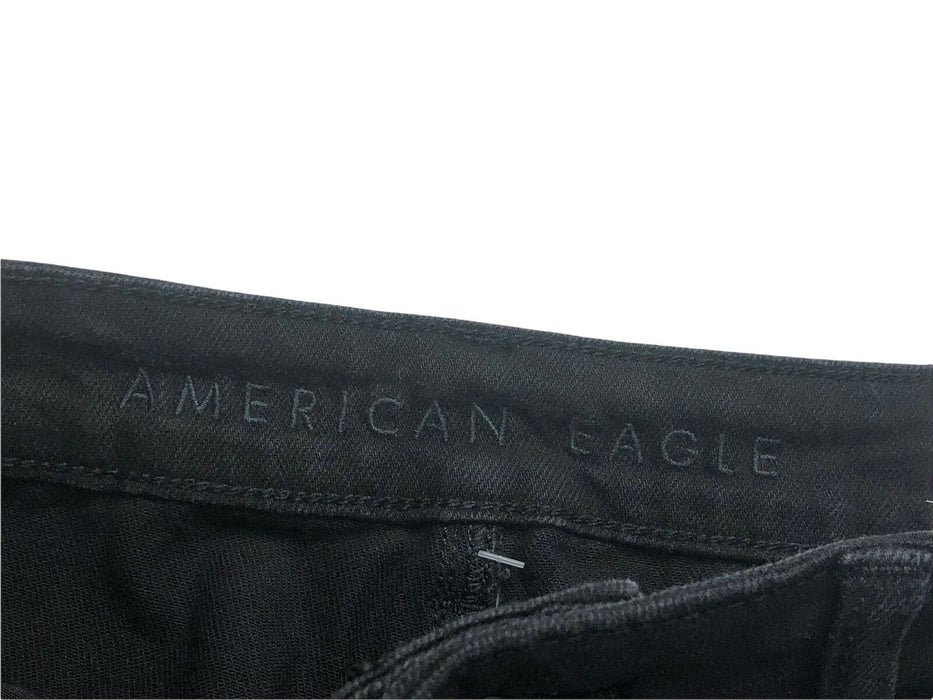 American Eagle Distressed Regular Fit Mom Jeans Black Women's (Size: 12)