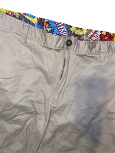 Marvel Men's Flat Front Flex Shorts Khaki (Size: 40 X 9)