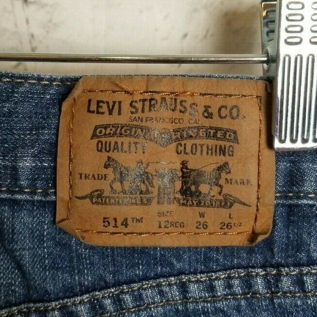 Levi's 514 Slim Straight  Blue Jeans (Size: 12 Regular 26 x 26.5)