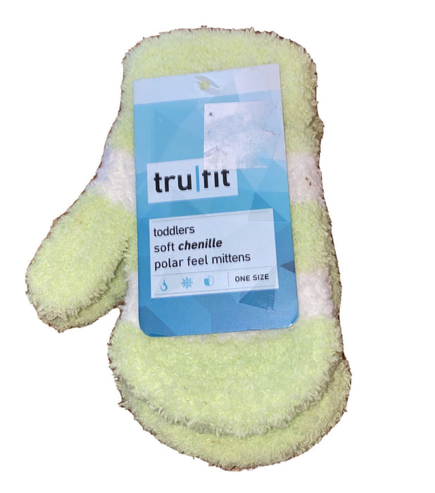 Tru|Fit Green/White Kids Fuzzy Cozy Thumb Mittens