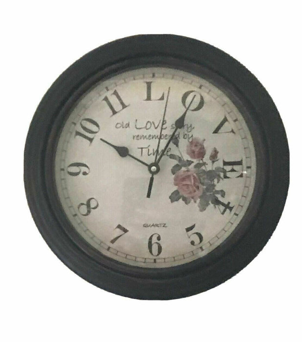 Better Homes & Gardens 11" LOVE Antique Brown Wall Clock Magazine Inspired Style