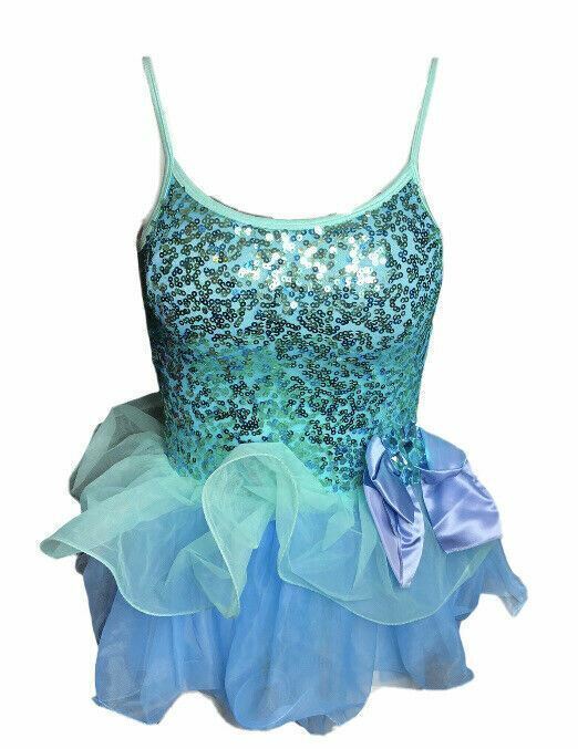 Curtain Call Costumes Green/Blue Sleeveless Tutu One Piece (Size: S)