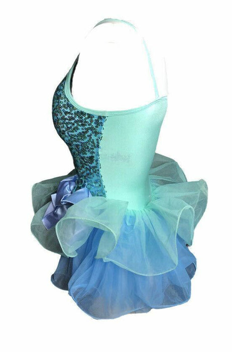 Curtain Call Costumes Green/Blue Sleeveless Tutu One Piece (Size: S)