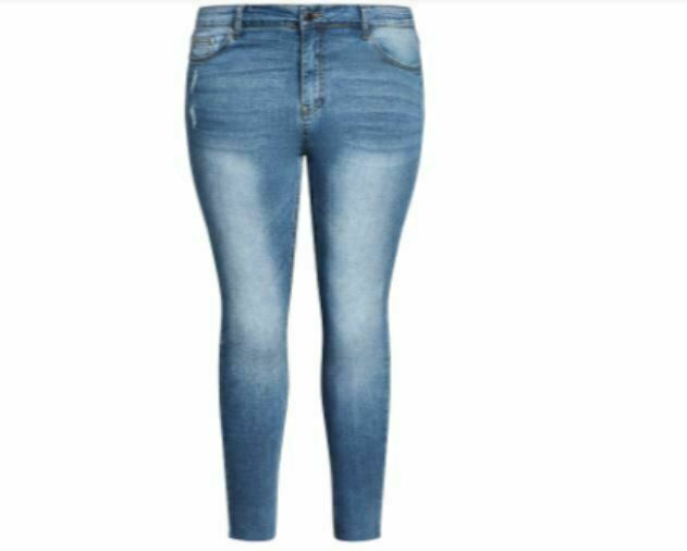 Avenue Blue Plus Size Premium Stretch Denim Skinny Ankle Leg Jeans