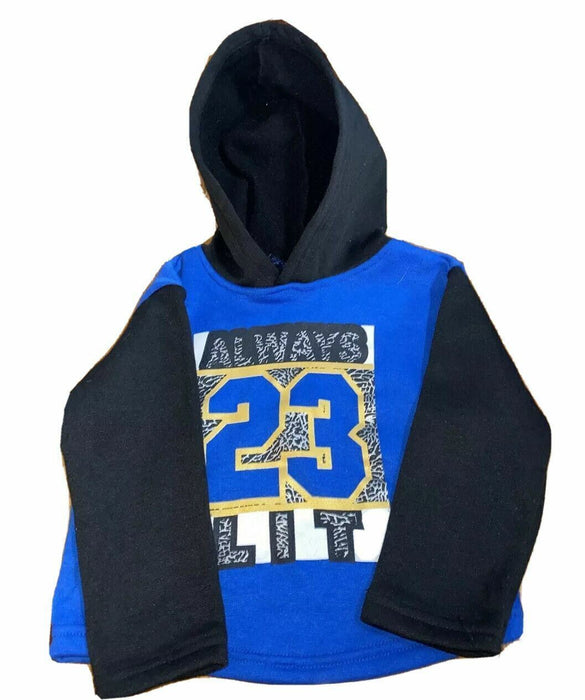 Oruel Black Lacquer Baby Black/Blue Always 23 Lit Pull On Hoodie (Size: 24M)