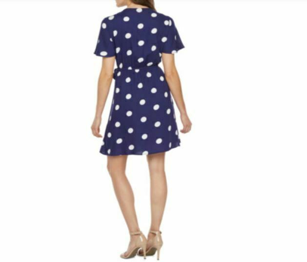 Peyton & Parker Blue/White Polka Dot Wrap Dress