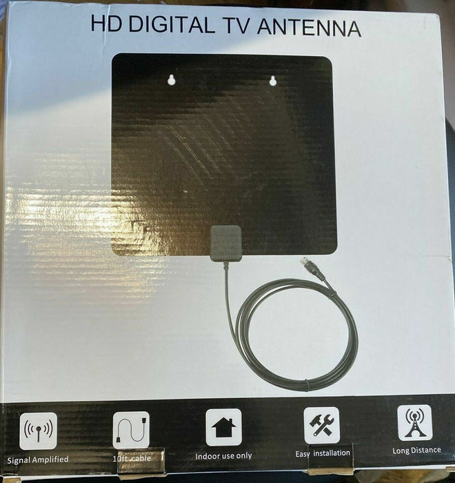 HD Digital TV Antenna - 90 Miles Digital TV (10 Ft Cable)