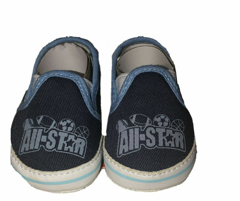 Kidgets All Star Slip On Blue Cribsters Shoes Baby Boys (Size: 0-6M)