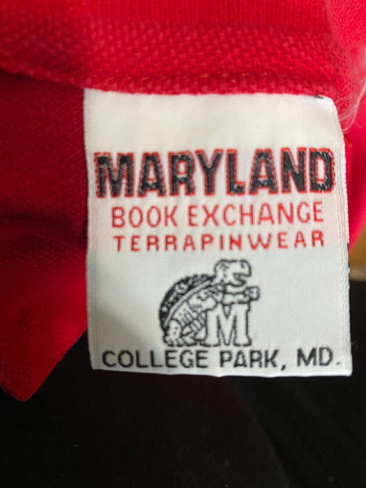 Maryland Terrapins NCAA Collard Cotton Embroidered Logo Shirt Red  (Size: L)