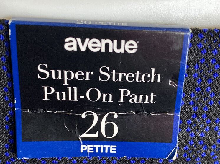 Avenue Petite Size | Super Stretch Blue/Black Knit Pants (Size: 26P)
