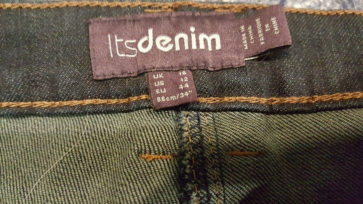 Itsdenim Stretch Plus Size Blue Jeans (Size: 12) 1% Spandex