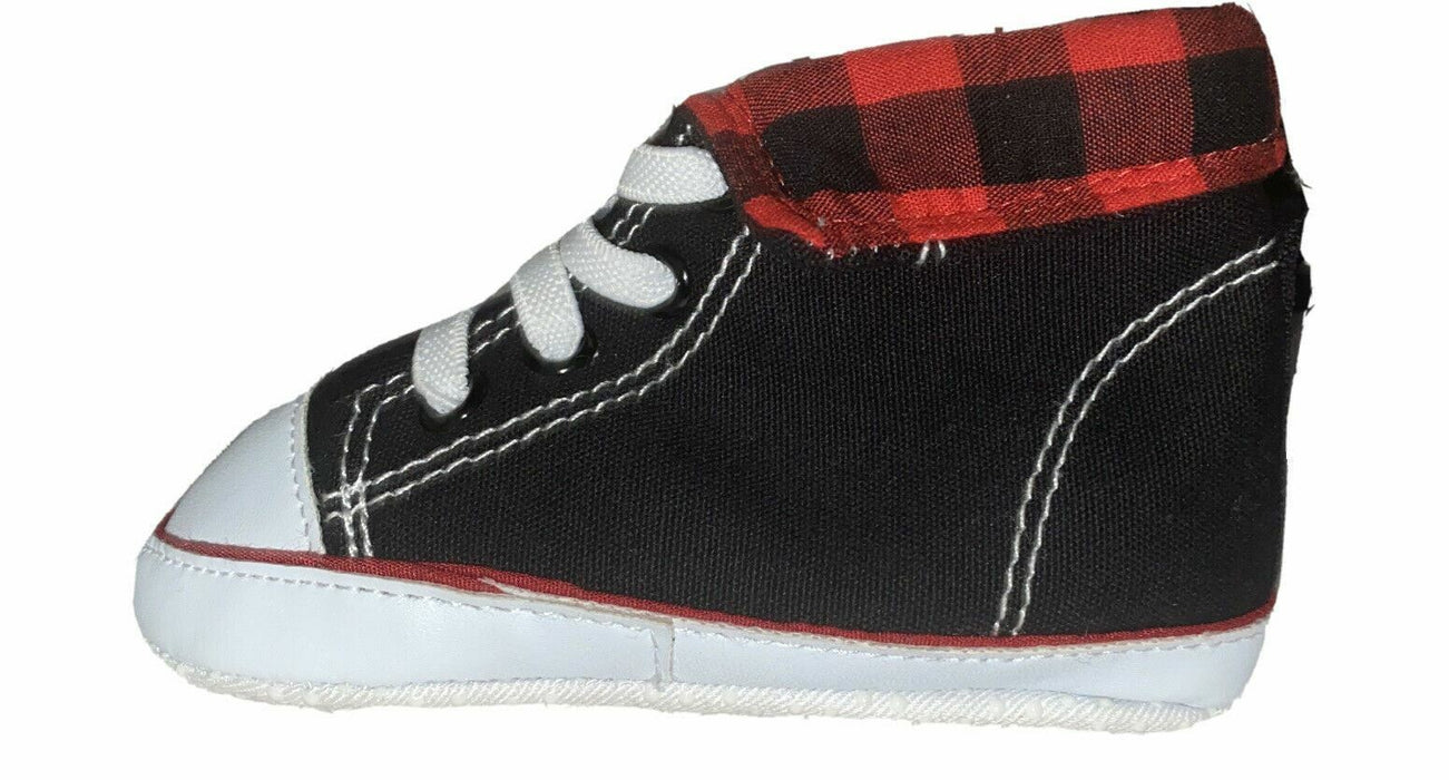 Luvable Friends Checkered Fold Down Cribsters Shoes Baby Boys (Size: L/12-18M)