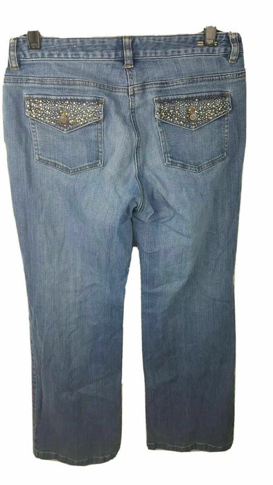 Women's Michael Kors jeweled back pockets blue jeans (size 8)