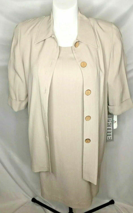 D.F. Summers Women's 2 Piece Dress Suit Set Beige (Size: 12P)