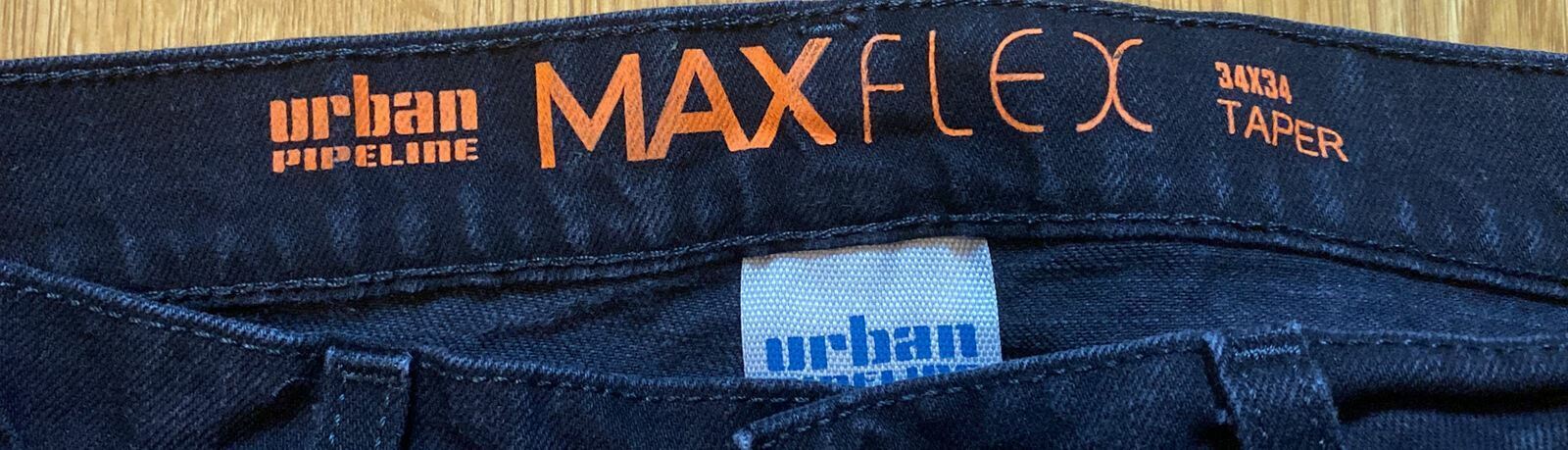 Urban Pipe Line  Mav Flex Athletic Taper Fit Jeans  Black (Size: 34 x 34 )