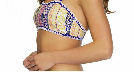 Arizona Paisley Strapless Bandeau Bikini Swim Top (Size: XXL)