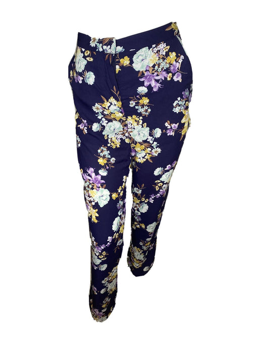 bobeau | Women's Blue Floral 100% Polyester Pants (Size: M)
