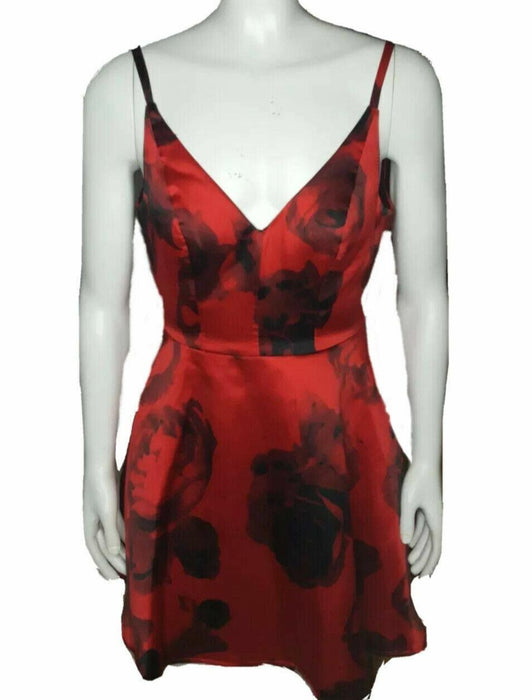 Speechless Floral Sleeveless Party Dress Red/Black (Size: 0)