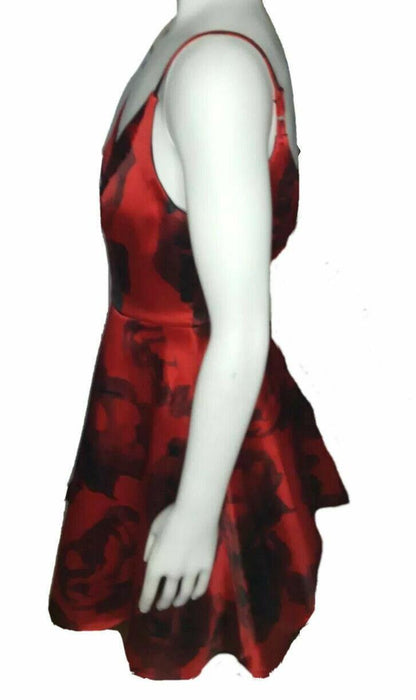 Speechless Floral Sleeveless Party Dress Red/Black (Size: 0)