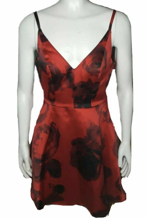 Speechless Floral Sleeveless Party Dress Red/Black (Size: 0)