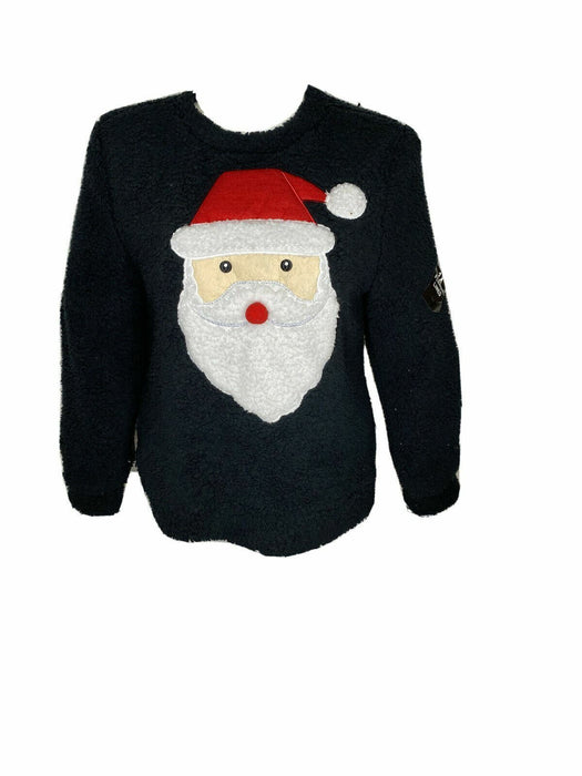 No Comment Black Cozy Soft Long Sleeve Christmas Sweater (Size: XL)