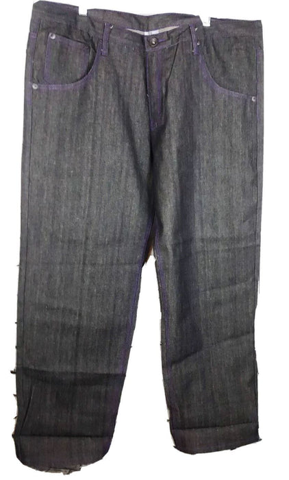 Men's Big & Tall Brooklyn Basement Dusty Black & Purple Jeans (Size: 44x32)