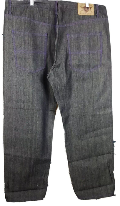 Men's Big & Tall Brooklyn Basement Dusty Black & Purple Jeans (Size: 44x32)