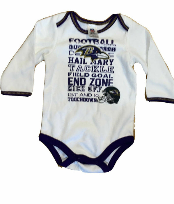 Baltimore Ravens NFL Team Apparel Long Sleeve Baby One Piece (Size: 6-12M)