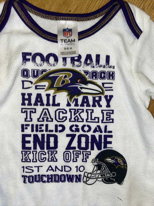 Baltimore Ravens NFL Team Apparel Long Sleeve Baby One Piece (Size: 6-12M)