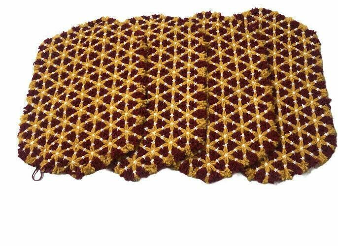 Washington Football Team Colored Crochet Dinner Table Mats 4 pcs New!