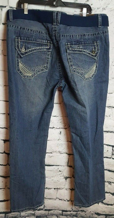 Men's Redsnap 100% Cotton Denim Jeans with belt (Size: 40W x 31L)