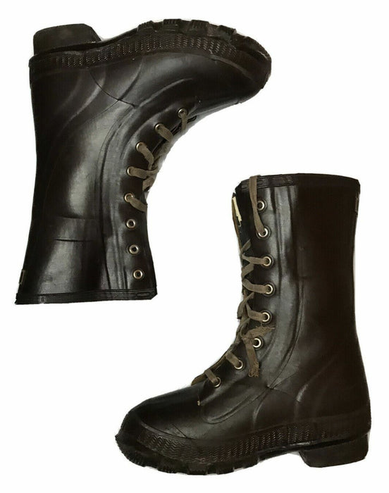 L.L. Bean Freeport ME Brown Rubber Steel Shank Over Shoe Boots Men's (Size: 6)