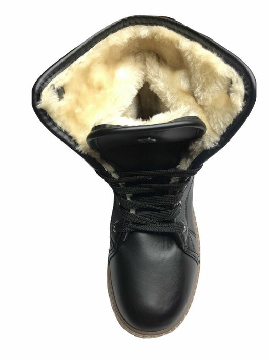 Olivia Miller Girl Black Fur Fold-Down Hartley Ankles Wynnie Boots Girl (Size 2)