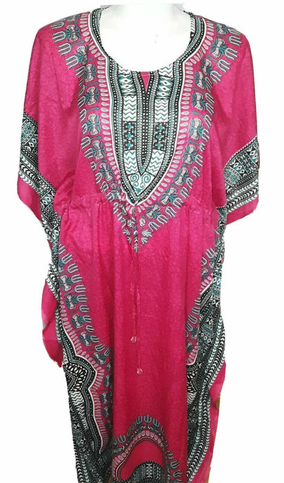 California Women Pink Dashiki Waist Tie Dress (Size: Free Size)