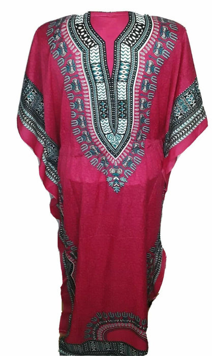 California Women Pink Dashiki Waist Tie Dress (Size: Free Size)