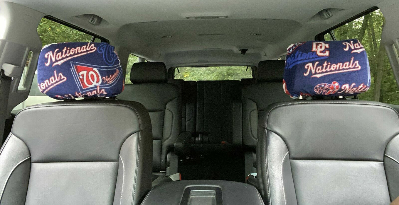 Washington Nationals | MLB Fleece Custom Head Rest Cover Set | Fits Car/TrucK