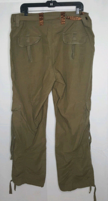 Ashley Stewart | Women's Green & Brown Chino Pants (Plus Size: 16)