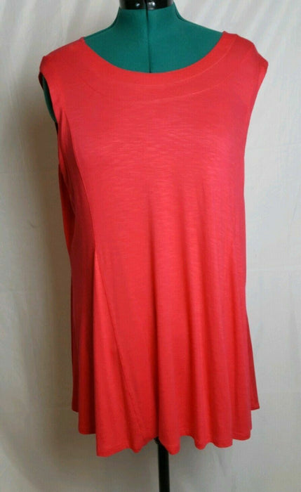 Avenue Plus Size | Coral Double Neckline Sleeveless Tank Top (Size 26/28) New!