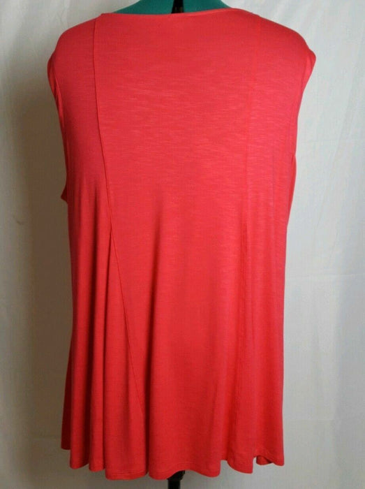 Avenue Plus Size | Coral Double Neckline Sleeveless Tank Top (Size 26/28) New!