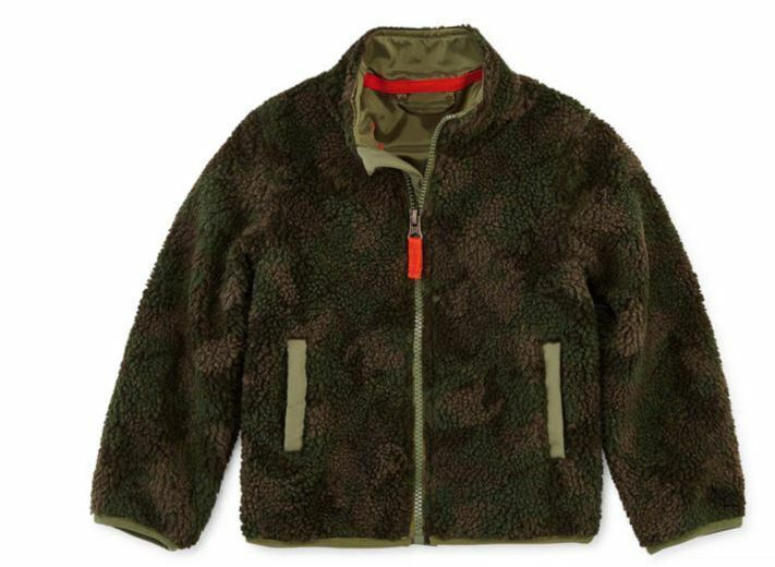 Arizona Kids Sherpa Camouflage Print Jacket Green (Size: XS 6/7) NWT