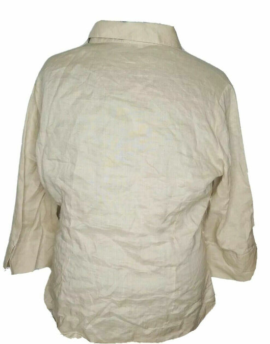 Exclusive By Sherry Taylor | Women's Beige Floral Blouse (Size Plus: 2X)