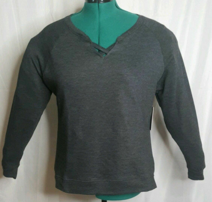 New York Laundry Plus Athleisure Dark Gray Pullover Top (Size: 1X)