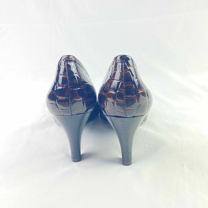 Euro Soft | Patent leather Brown 3.5" Pumps (Size: 9M) 3003050