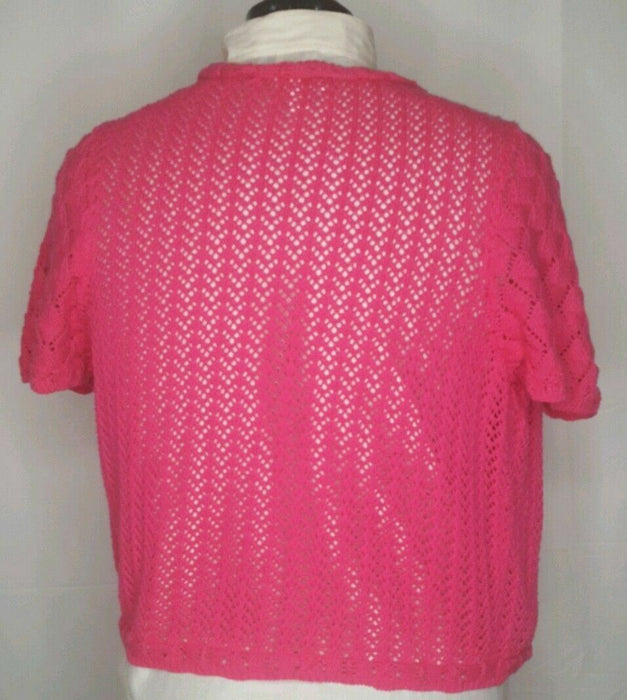 Fashion Bug Pink Open Front Sweater (Size: 0X)