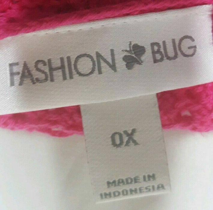 Fashion Bug Pink Open Front Sweater (Size: 0X)