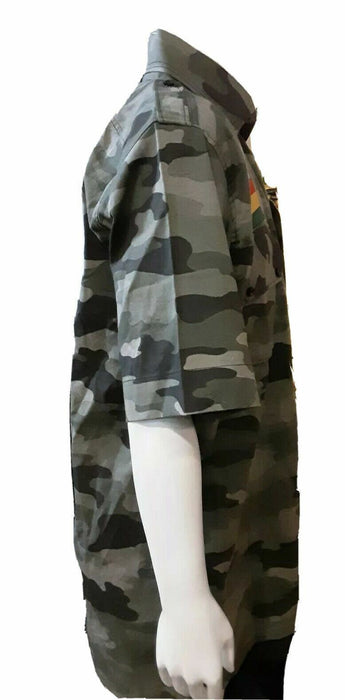 Basta Collection Camouflage Causal Collard Shirt by Emphasis (Size: Large)