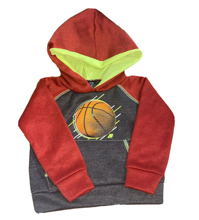 Pro Athlete Performance Baby Red/Gray Basketball Pull On Hoodie (Size: 12M)