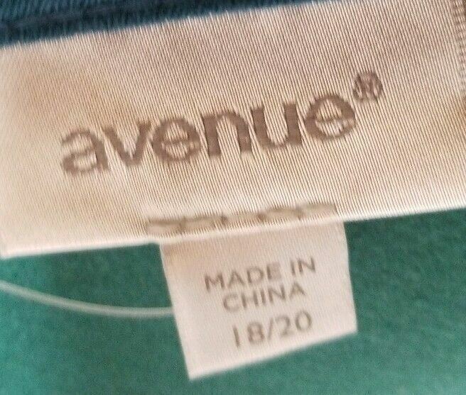 Avenue Green/Blue Sparkle Crew Neck Top (Size: 18/20)