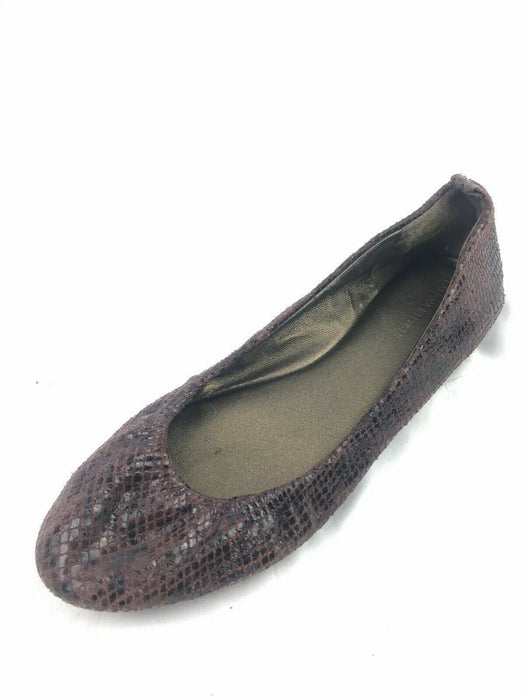 Banana Republic Snake Print Purple & Brown Ballet Flat Cognac Womens (Size: 8.5)