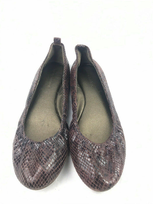 Banana Republic Snake Print Purple & Brown Ballet Flat Cognac Womens (Size: 8.5)